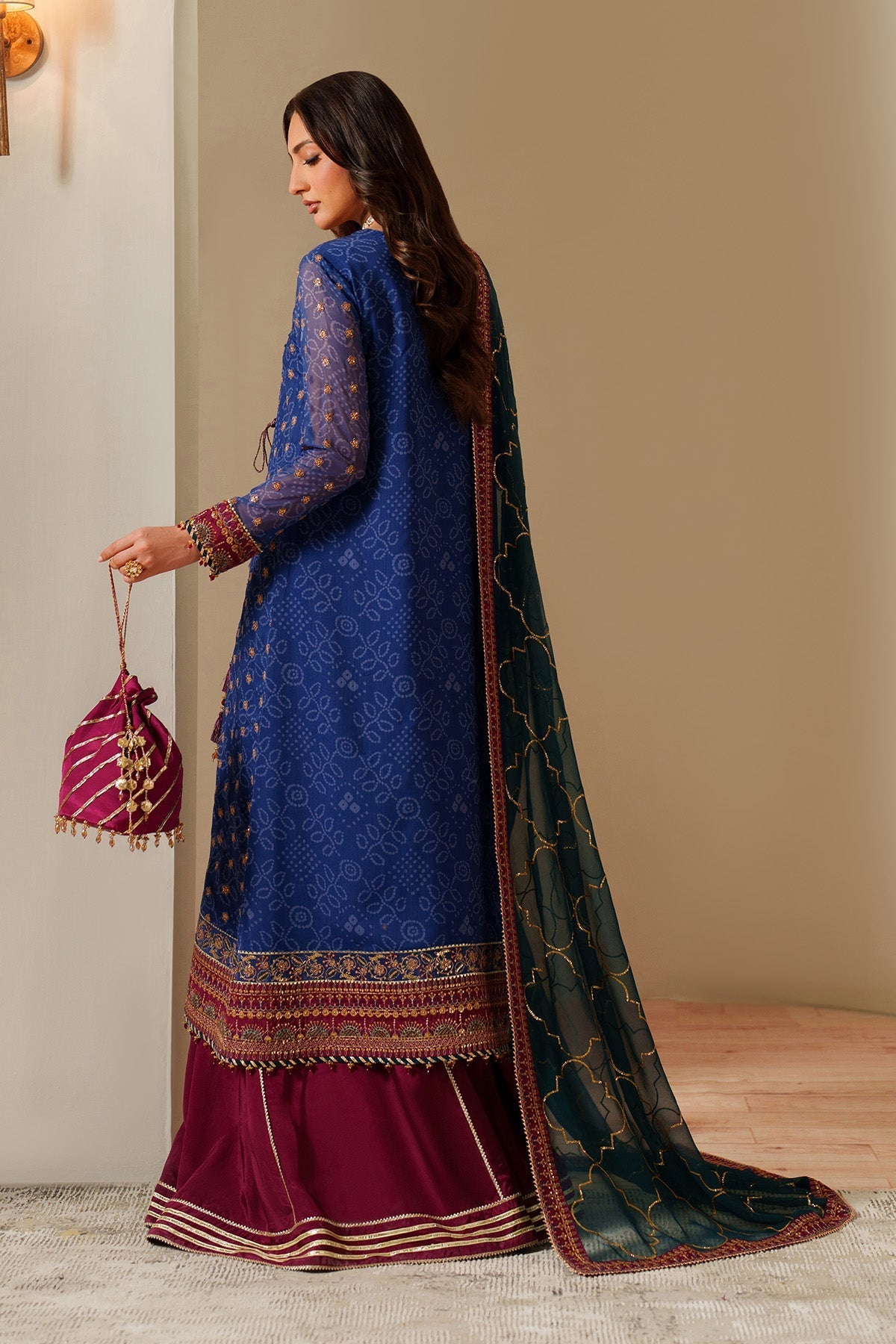 Alizeh AF-CH-2198-Rahsa Style — Mairaz Royal Blue Three-Piece Suit