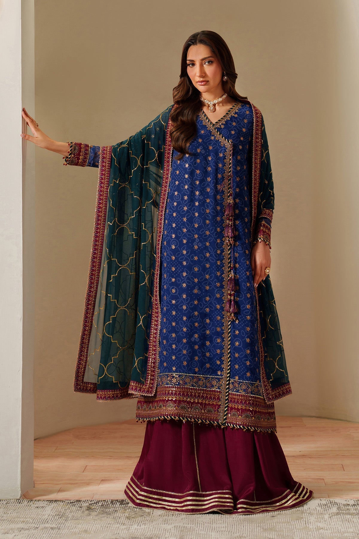 Alizeh AF-CH-2198-Rahsa Style — Mairaz Royal Blue Three-Piece Suit
