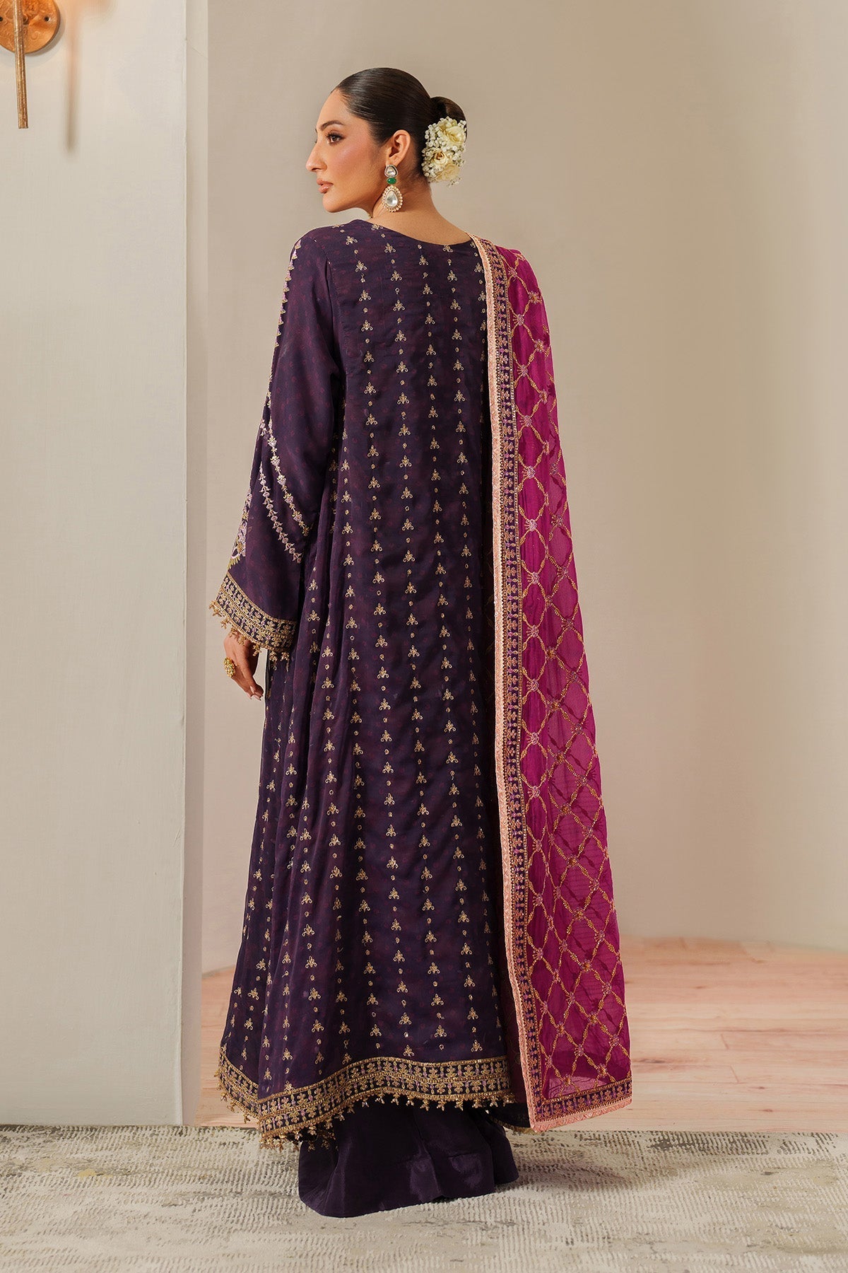 Alizeh Reya Style — Mairaz Plum & Pink Three-Piece Suit