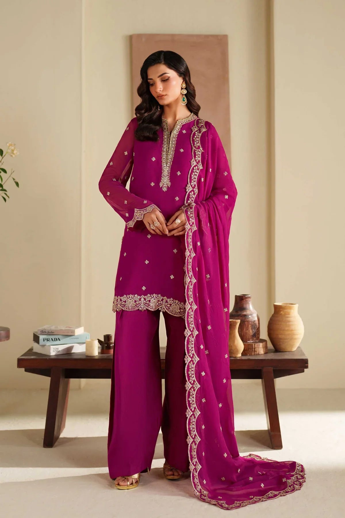 Akbar Aslam Raniya Style — Mairaz Ivory Three-Piece Suit