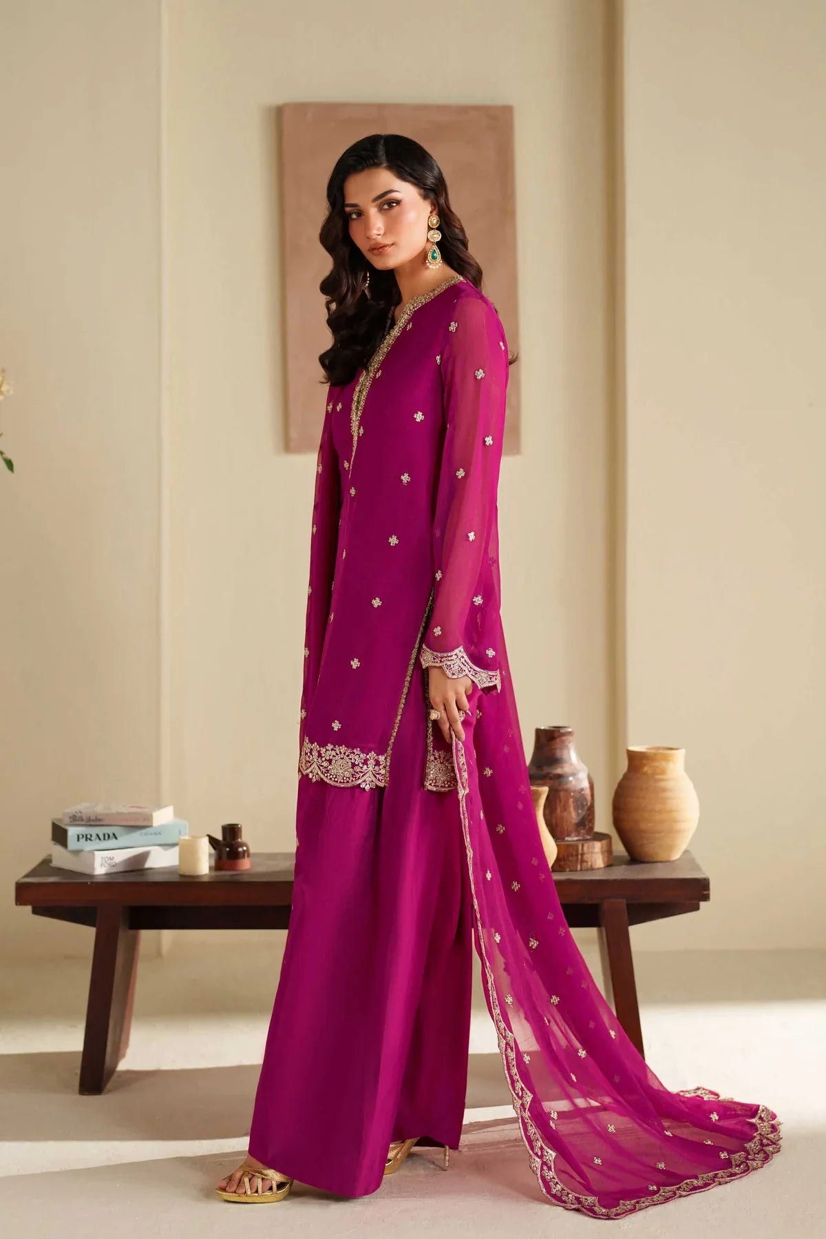 Akbar Aslam Raniya Style — Mairaz Ivory Three-Piece Suit