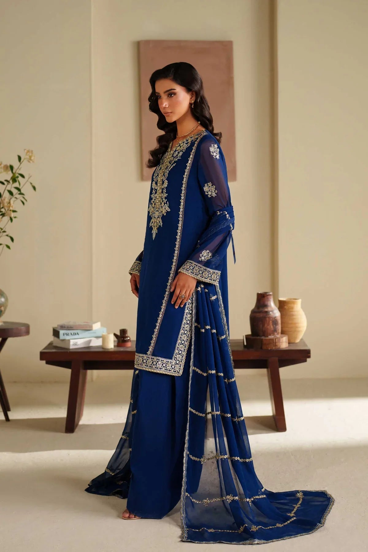 Akbar Aslam Sahar Style — Mairaz Ivory Three-Piece Suit