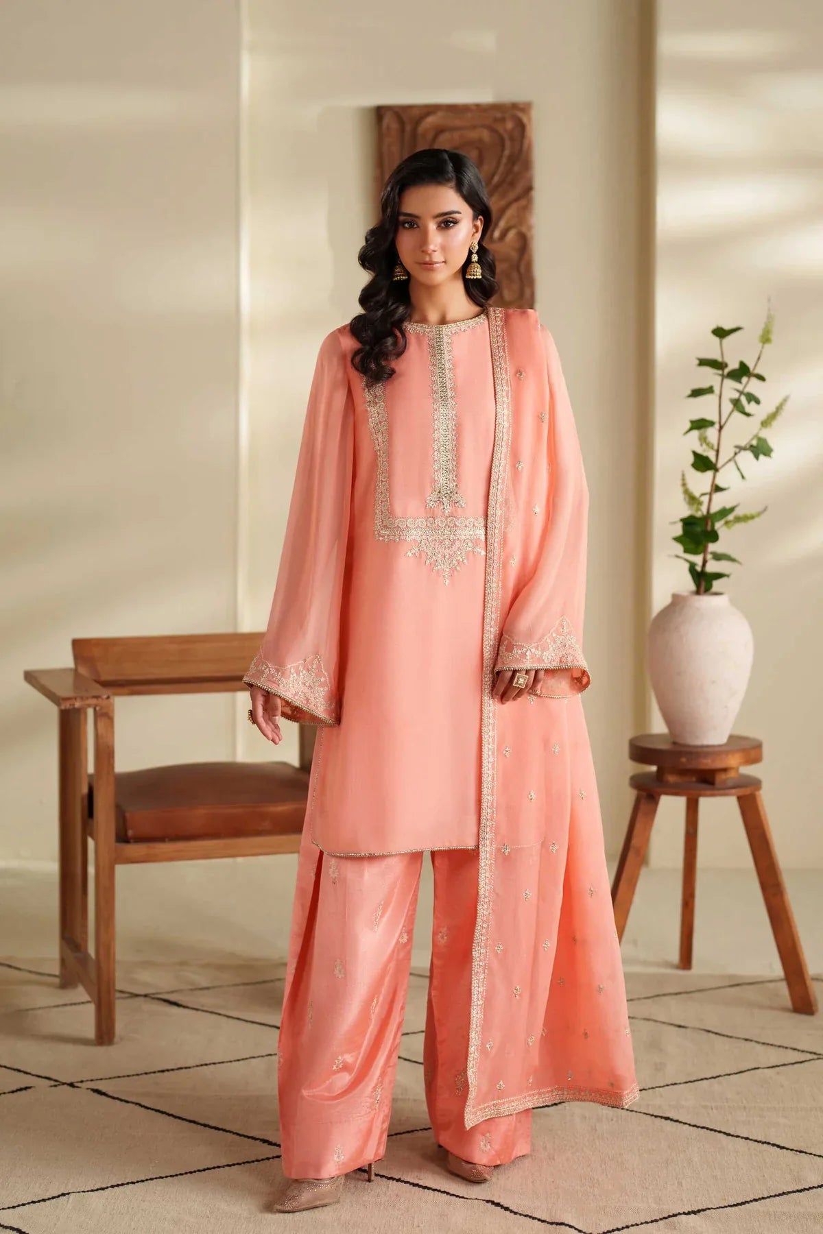 Akbar Aslam Shae Style — Mairaz Ivory Three-Piece Suit