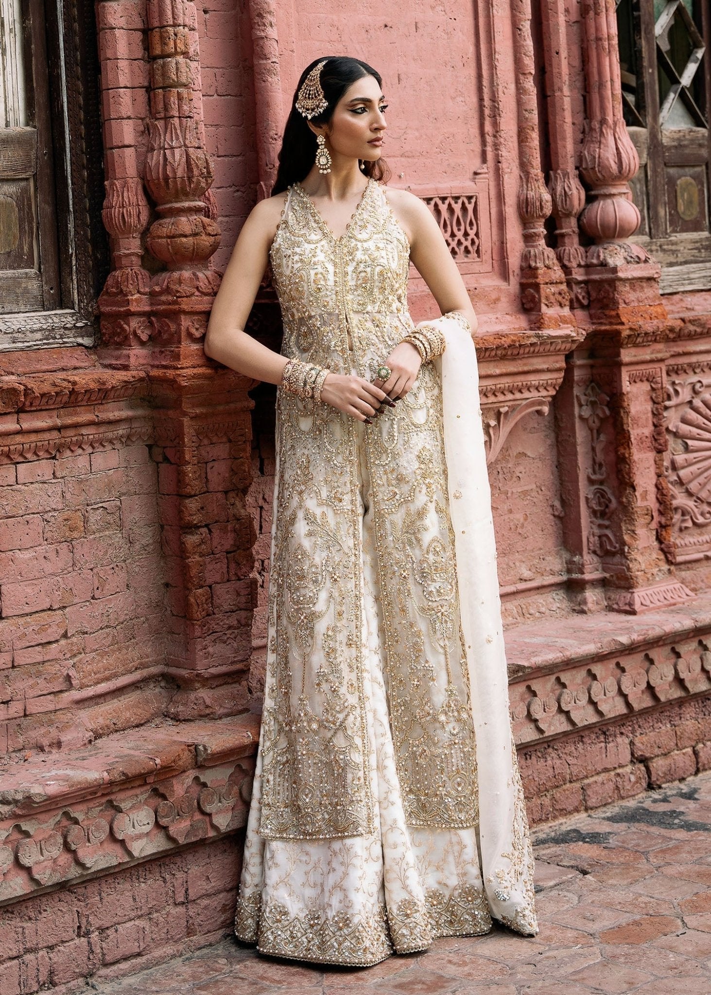 Kanwal Malik Nisha style — Mairaz ivory sharara reference, view 3 of 9