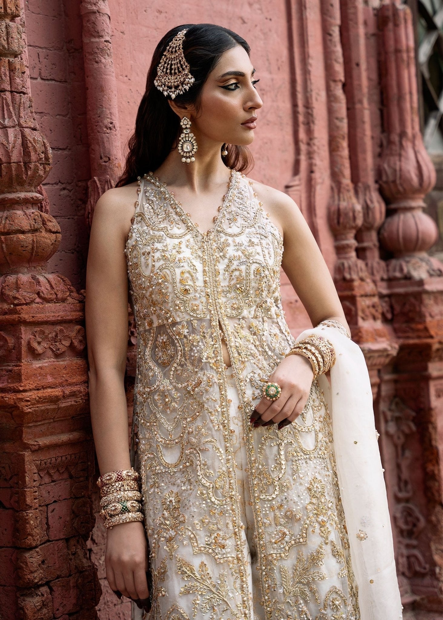 Kanwal Malik Nisha style — Mairaz ivory sharara reference, view 8 of 9