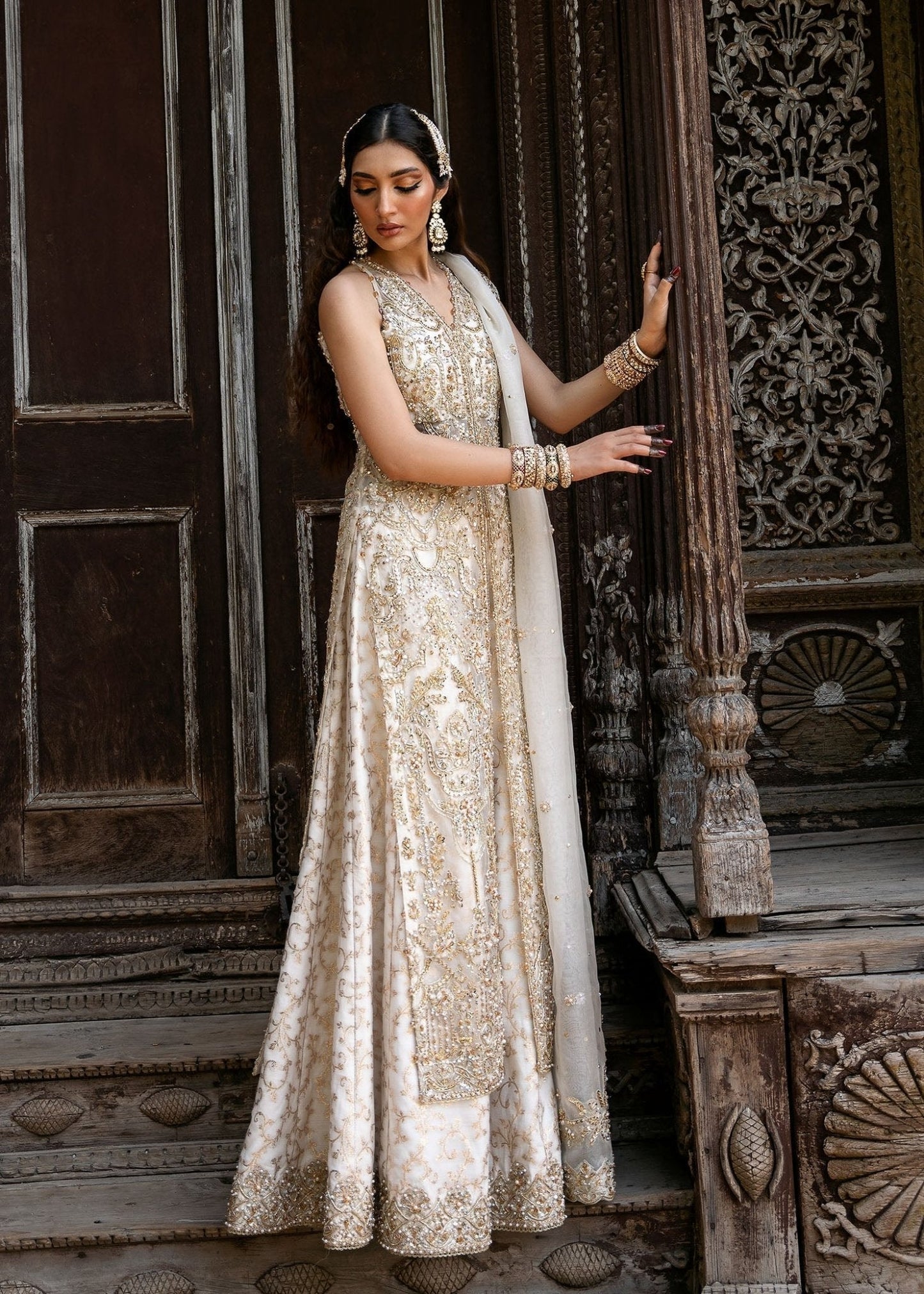 Kanwal Malik Nisha style — Mairaz ivory sharara reference, view 4 of 9