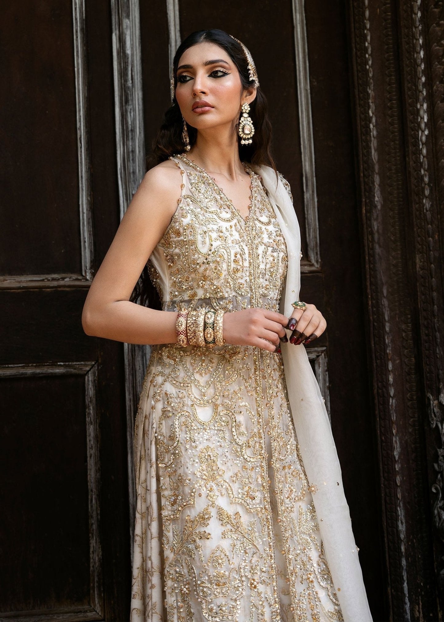 Kanwal Malik Nisha style — Mairaz ivory sharara reference, view 7 of 9