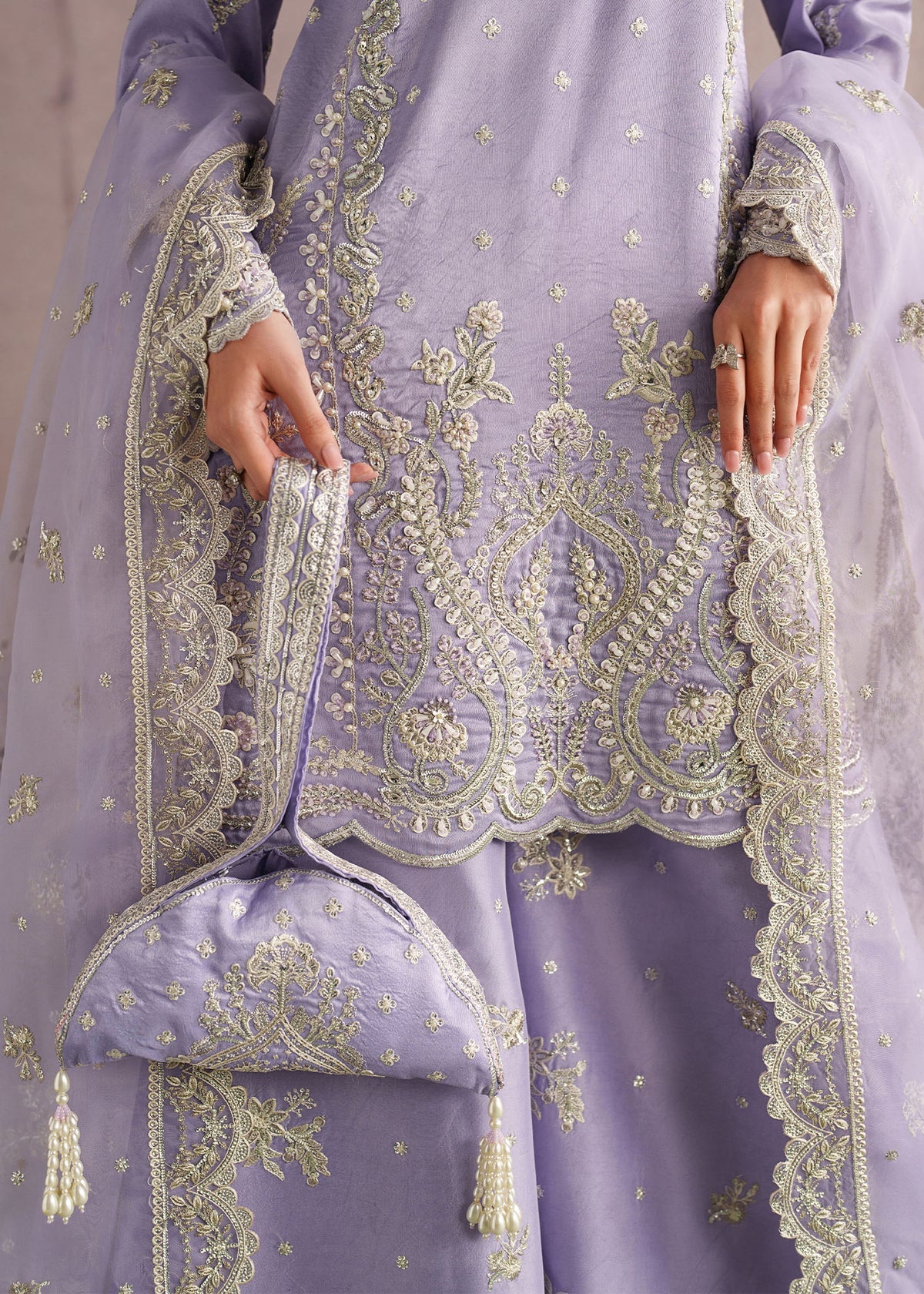 Zareen Style — Mairaz Lilac Three-Piece Suit