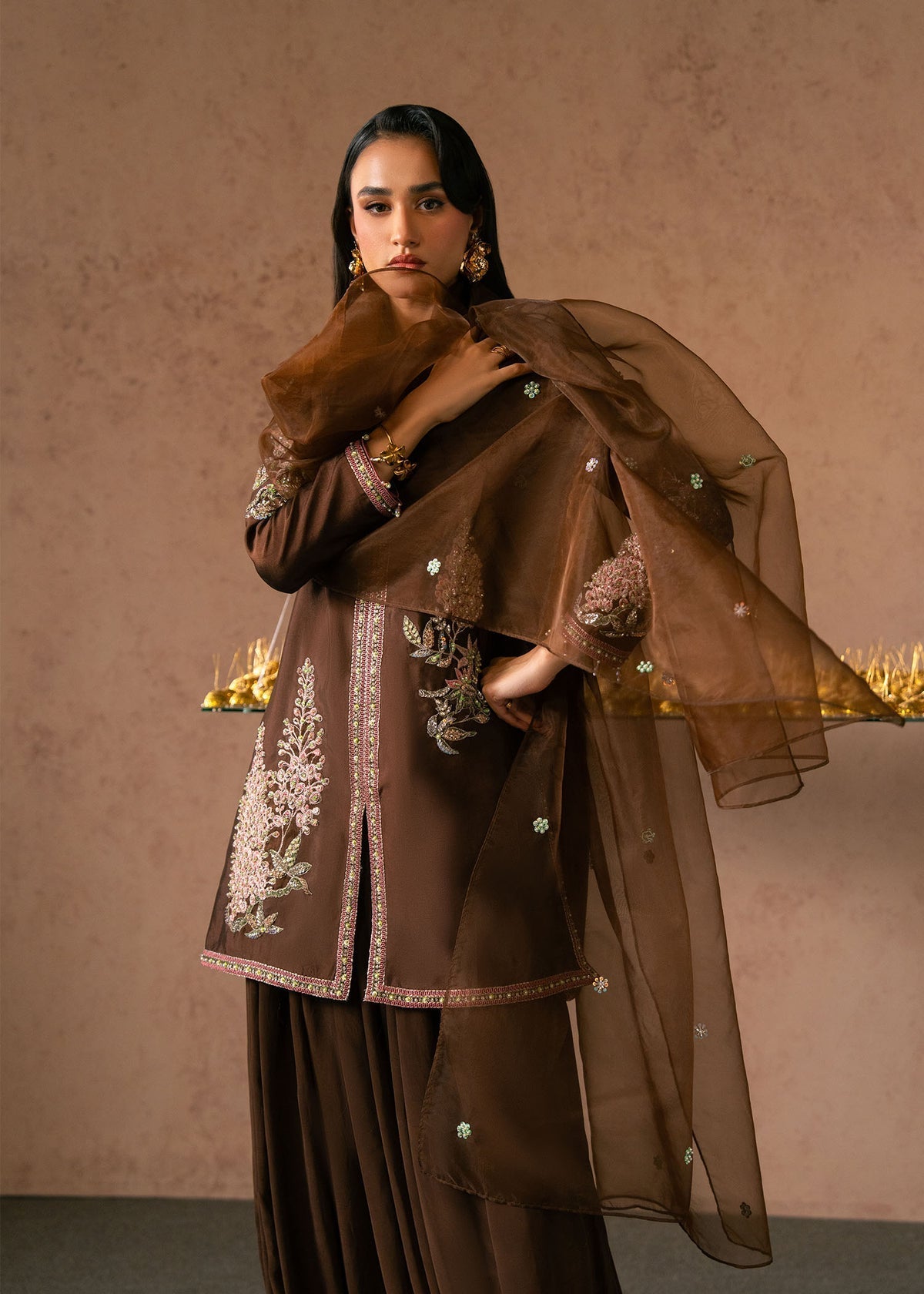Sarina Style — Mairaz Chocolate Brown Three-Piece Suit