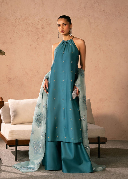 Zenia Style — Mairaz Teal Blue Three-Piece Suit