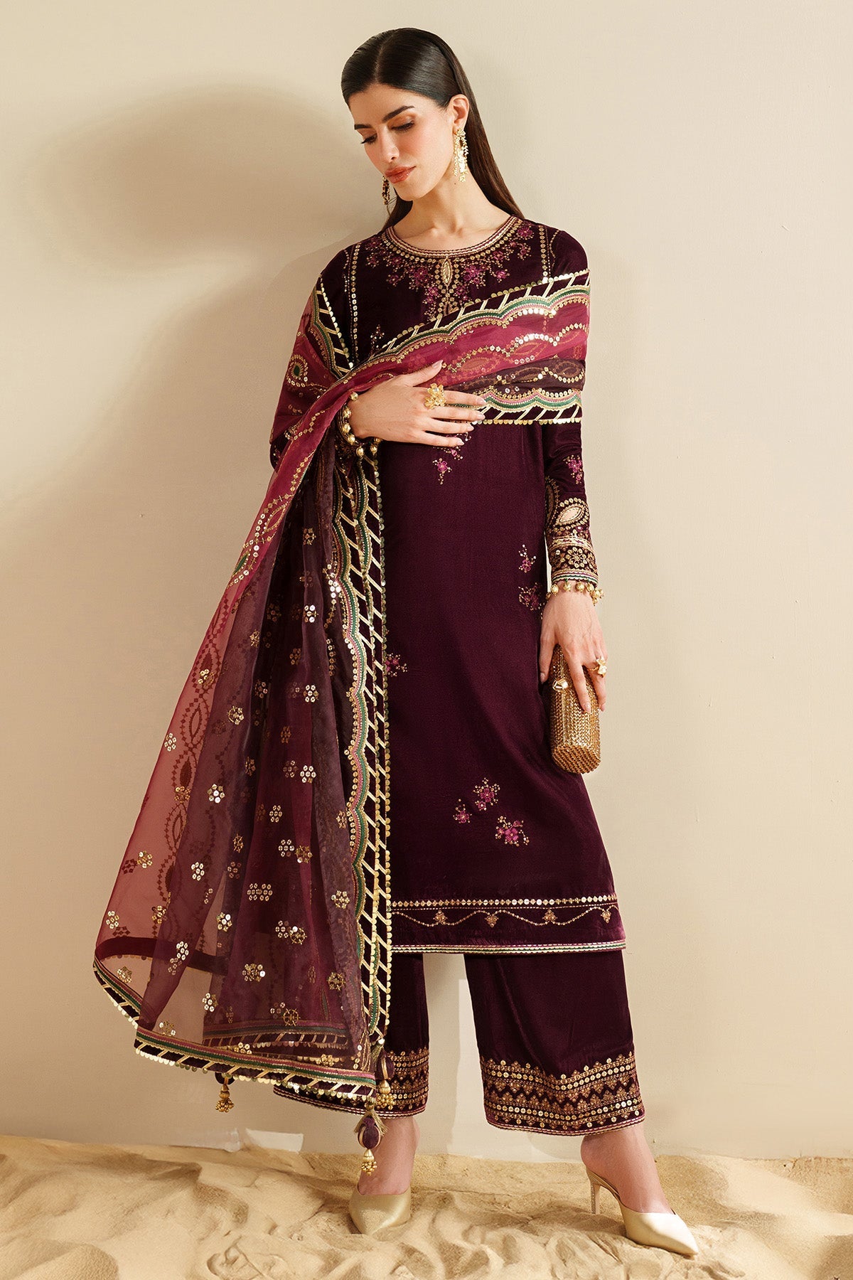 Jazmin VVF D-4 style — Mairaz embroidered velvet three-piece suit reference, view 1 of 9