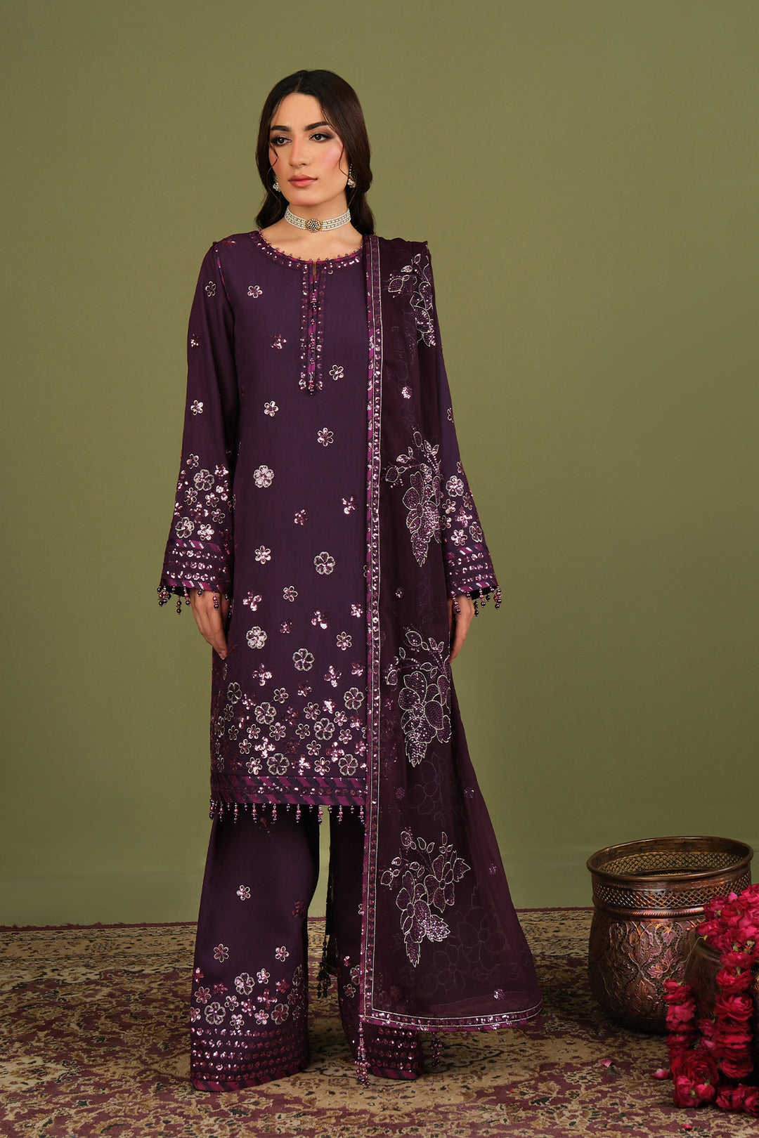 Alizeh AF-RS-09-Mulbery Style — Mairaz Three-Piece Suit