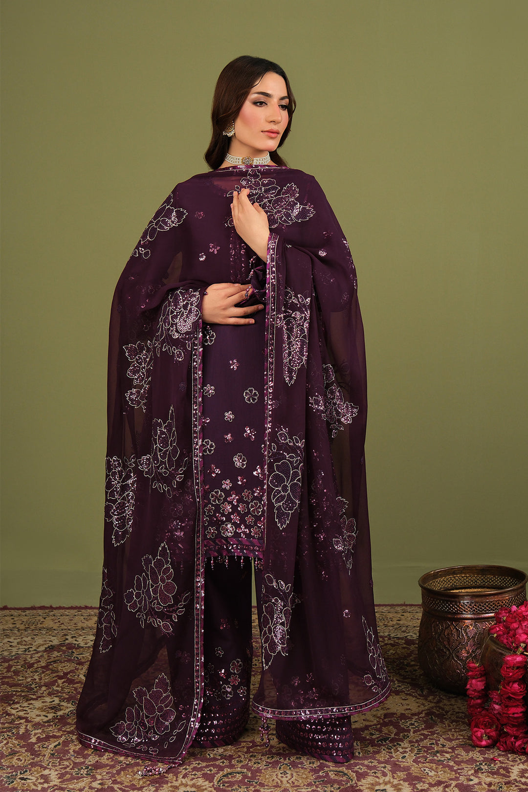 Alizeh AF-RS-09-Mulbery Style — Mairaz Three-Piece Suit
