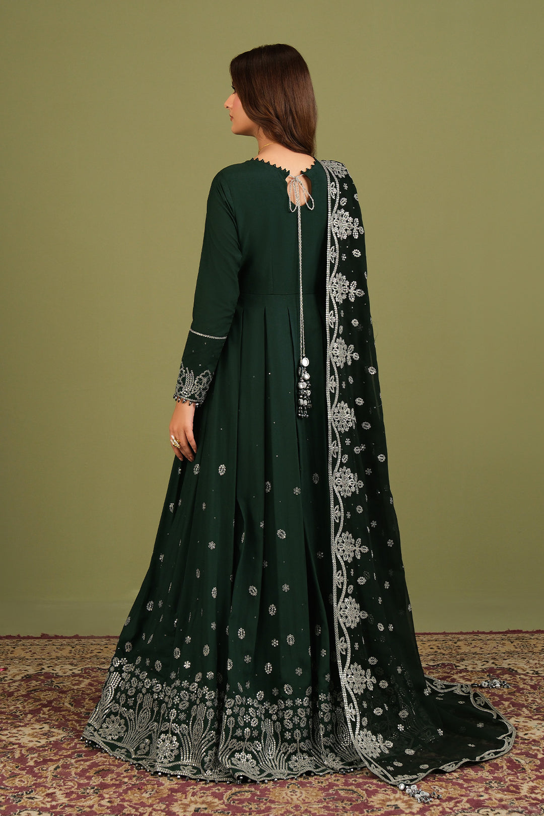 Alizeh AF-RS-14-Alice Style — Mairaz Bottle Green Three-Piece Suit