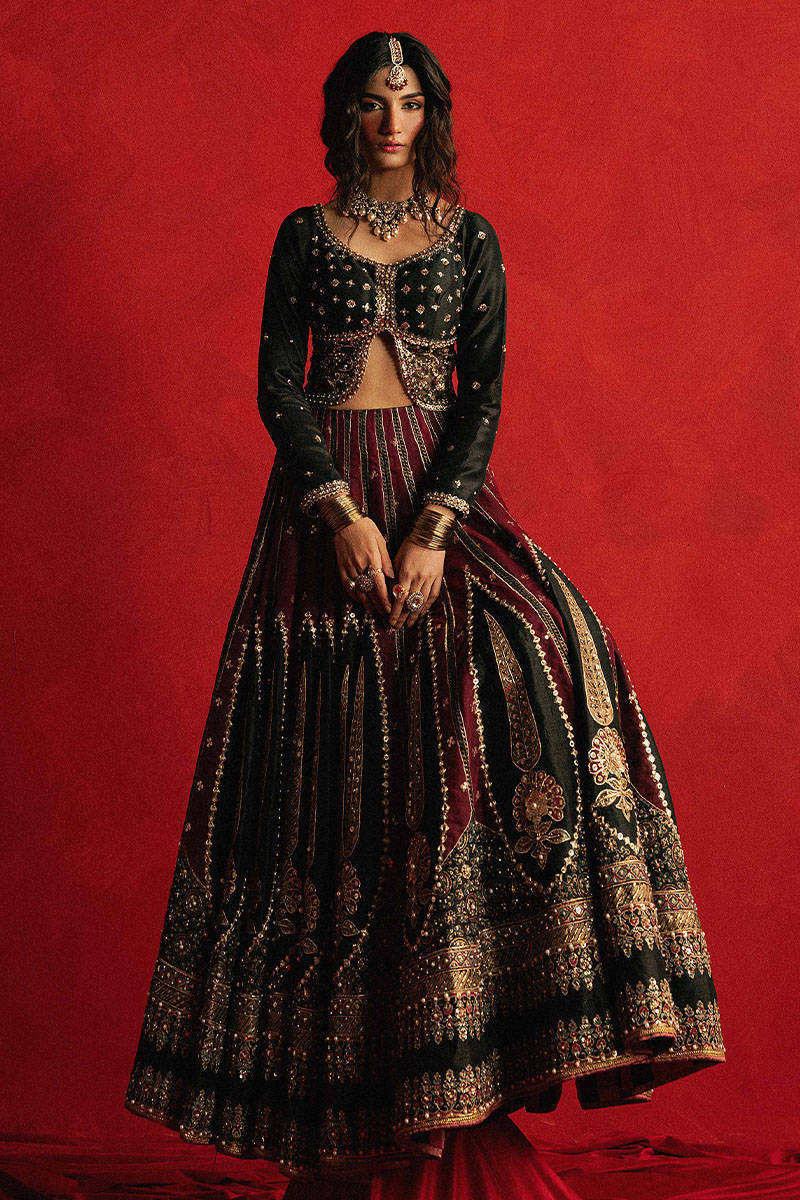 Republic Dil Raas Style — Mairaz Black & Maroon Sharara