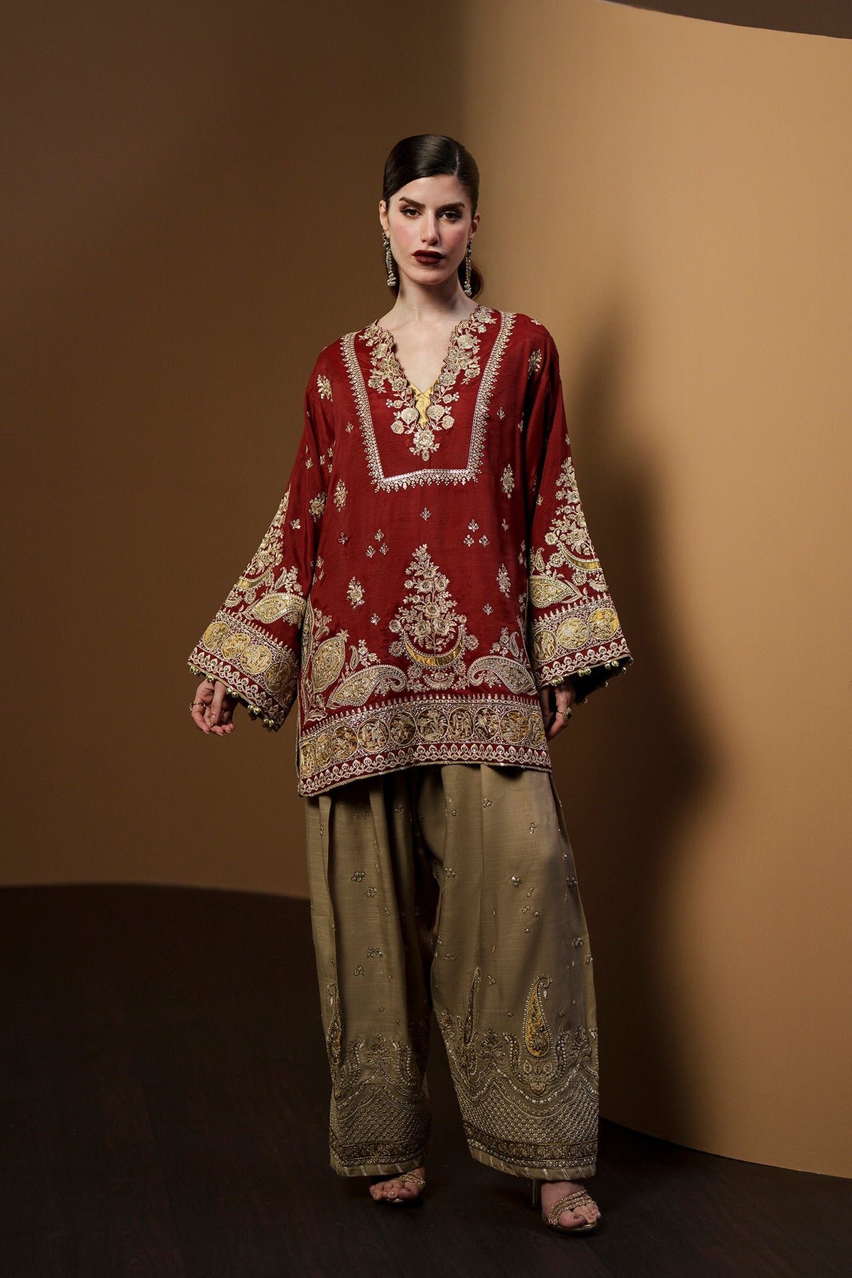 Ethnc – Grape Wine Embroidered Suit Style — Mairaz reproduction, product view 3 of 9