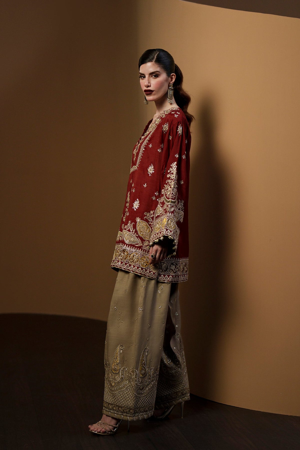 Ethnc – Grape Wine Embroidered Suit Style — Mairaz reproduction, product view 4 of 9