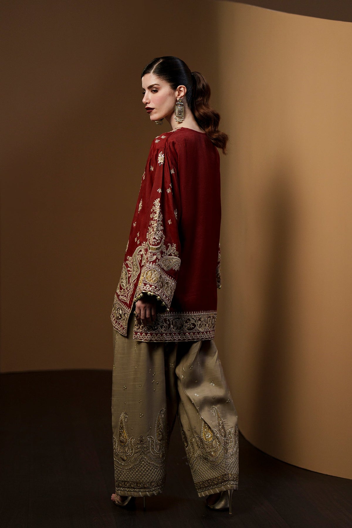 Ethnc – Grape Wine Embroidered Suit Style — Mairaz reproduction, product view 5 of 9