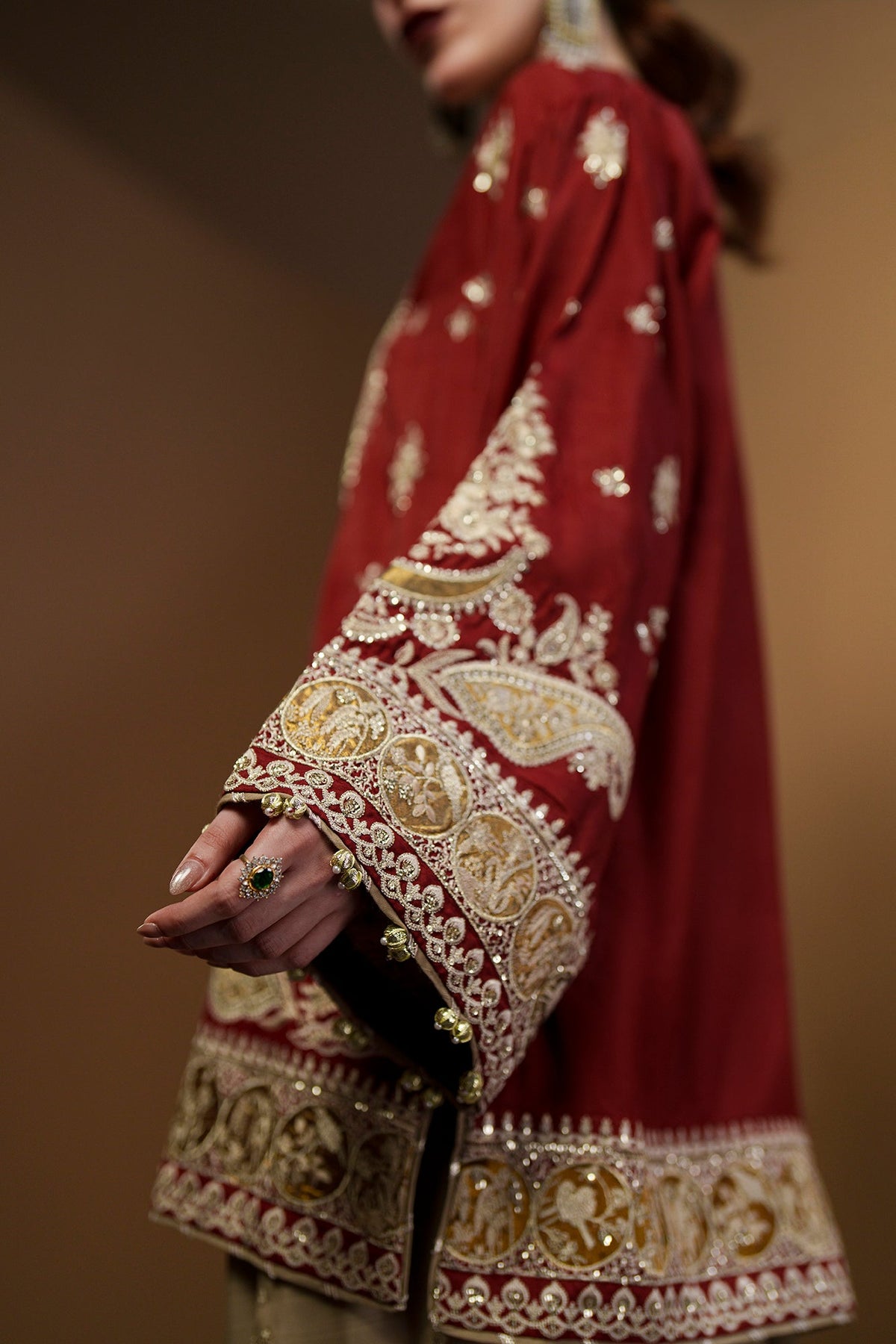 Ethnc – Grape Wine Embroidered Suit Style — Mairaz reproduction, product view 6 of 9