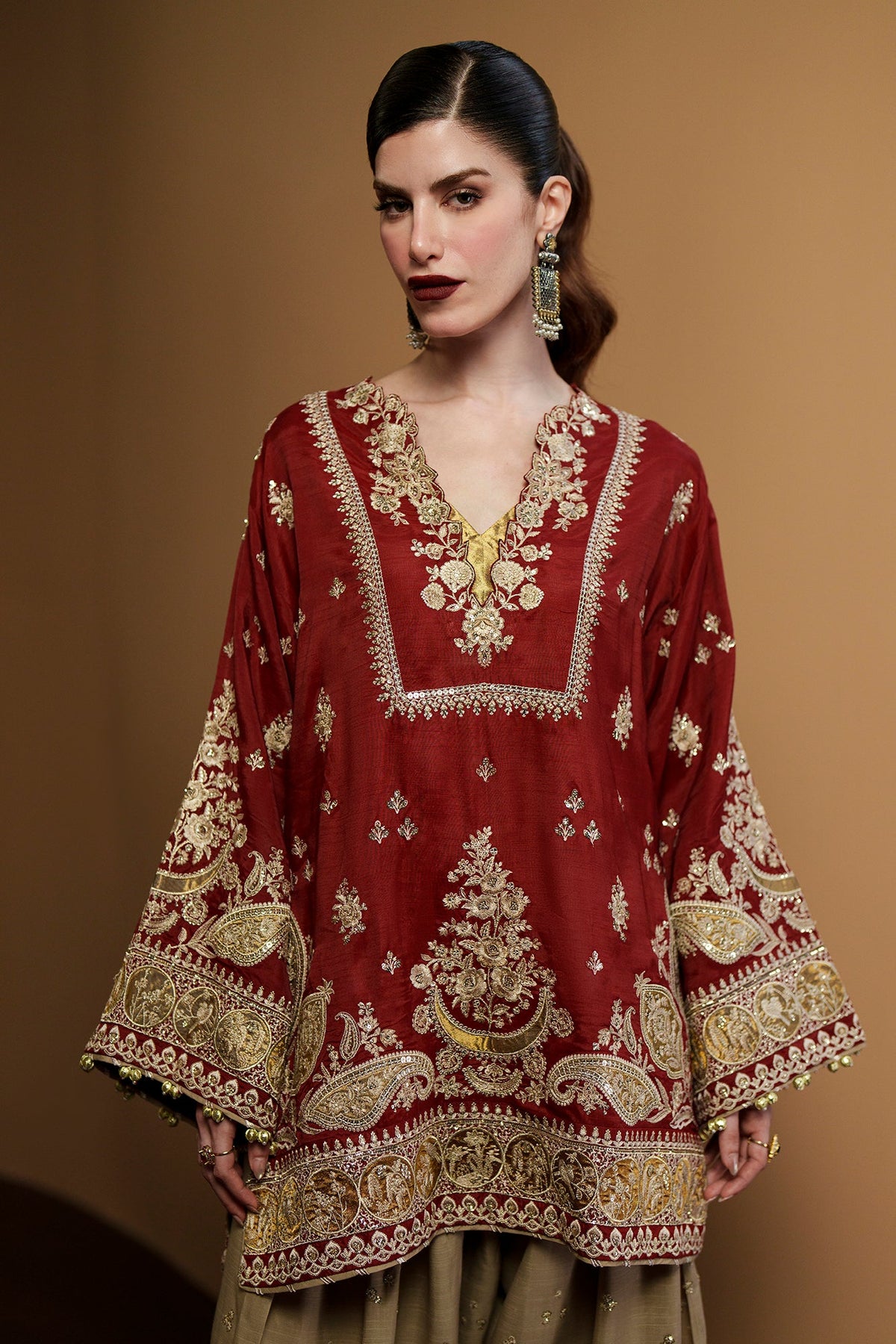 Ethnc – Grape Wine Embroidered Suit Style — Mairaz reproduction, product view 7 of 9