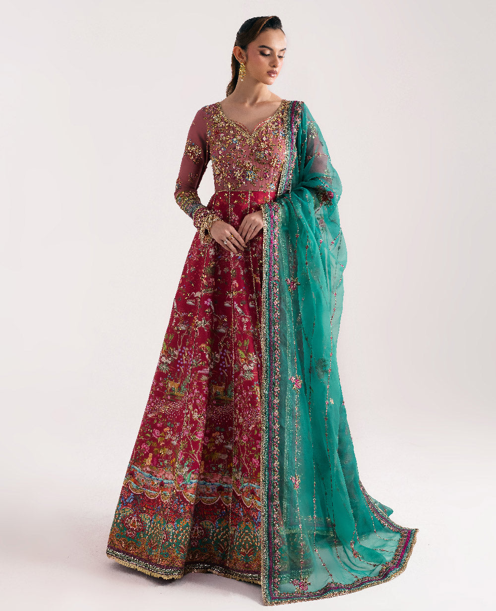 Republic Floriane Style — Mairaz Hot Pink & Teal Long Frock
