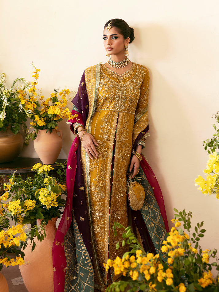 Gulaal Nayaara Style — Mairaz Purple & Green Sharara