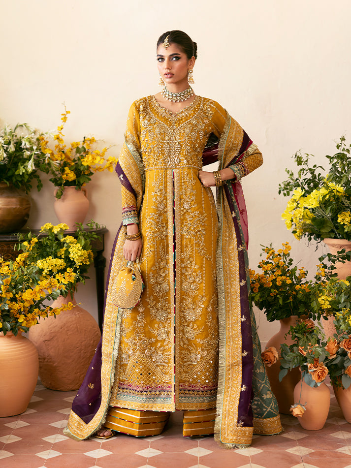 Gulaal Nayaara Style — Mairaz Purple & Green Sharara