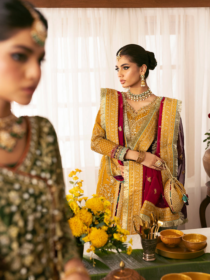Gulaal Nayaara Style — Mairaz Purple & Green Sharara