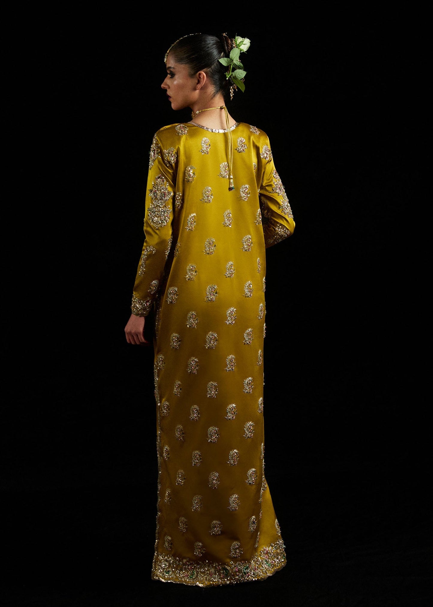 Hussain Rehar Sandali Style — Mairaz Mustard Formal Ensemble
