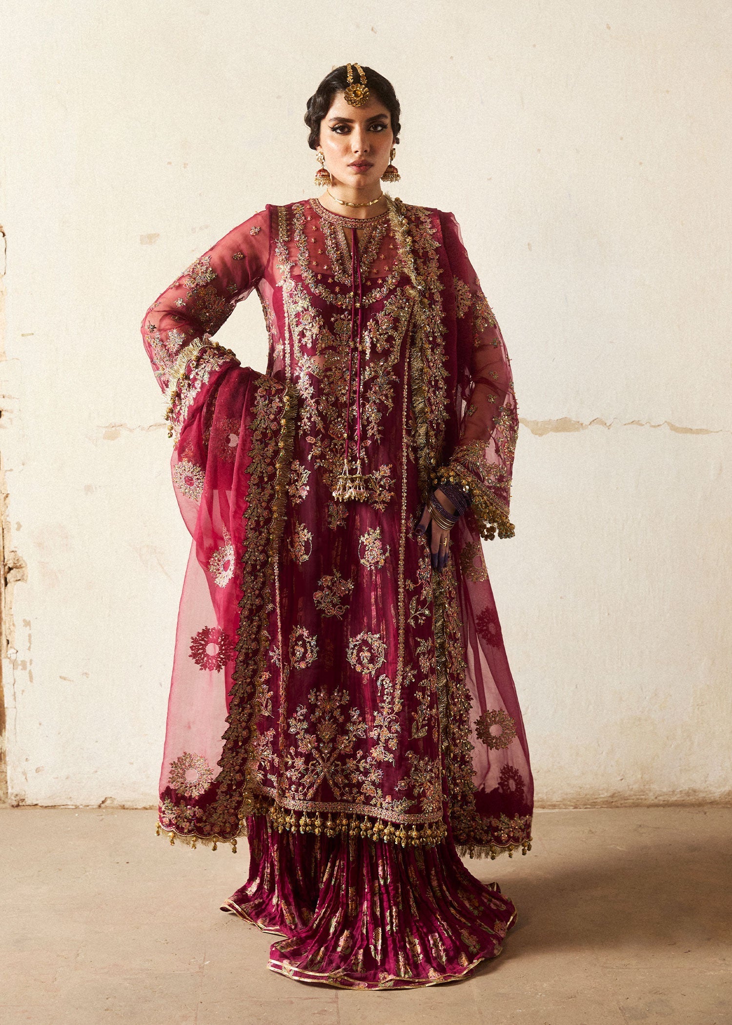 Hussain Rehar Aabni Style — Mairaz Plum Sharara
