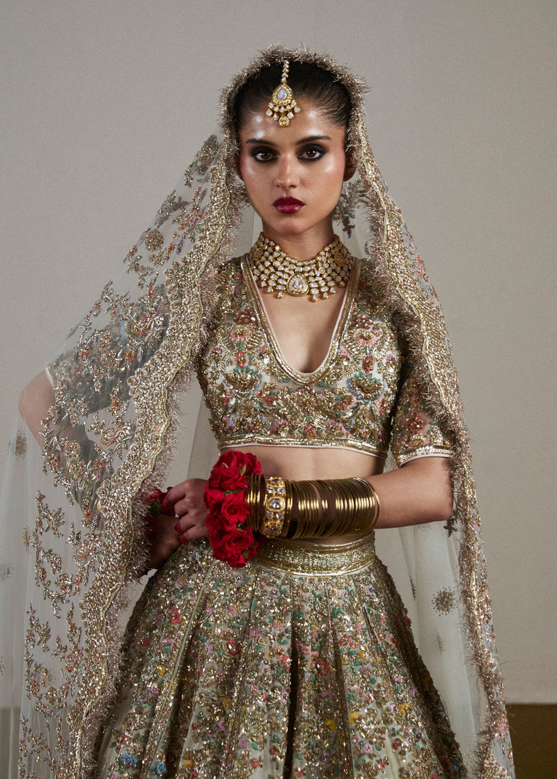 Hussain Rehar Sawara Style by Mairaz, ivory embroidered formal view 2