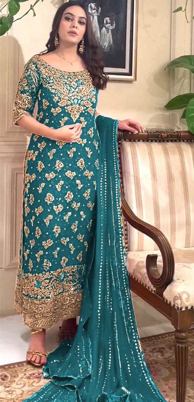 Haris Shakeel Brides Style — Mairaz Sea Green Formal Ensemble
