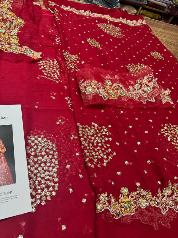 Ahmad Sultan Sablette Style — Mairaz Red & Gold Bridal Gown