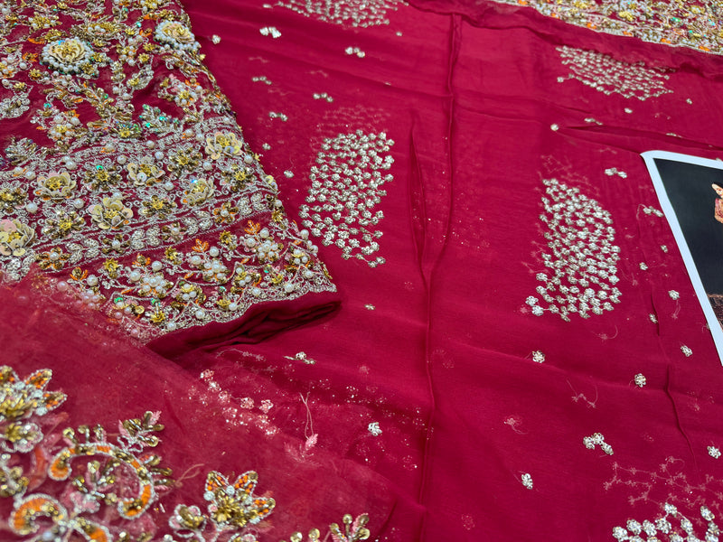 Ahmad Sultan Sablette Style — Mairaz Red & Gold Bridal Gown