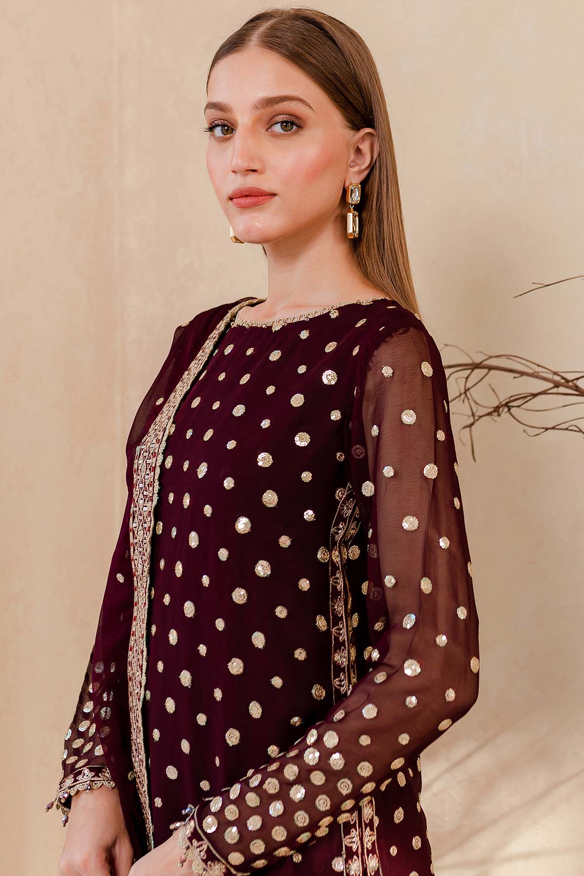 Farasha Mulberry Glaze Style — Mairaz Three-Piece Suit