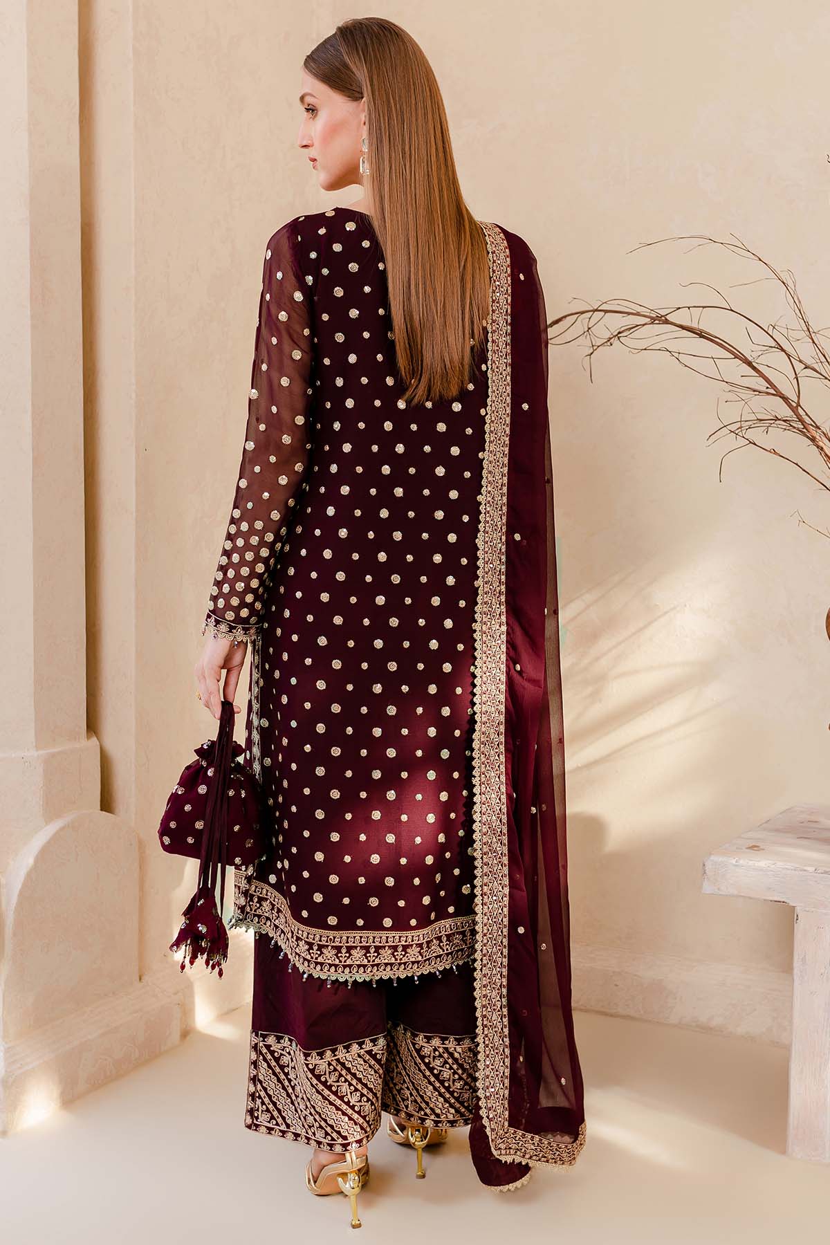 Farasha Mulberry Glaze Style — Mairaz Three-Piece Suit