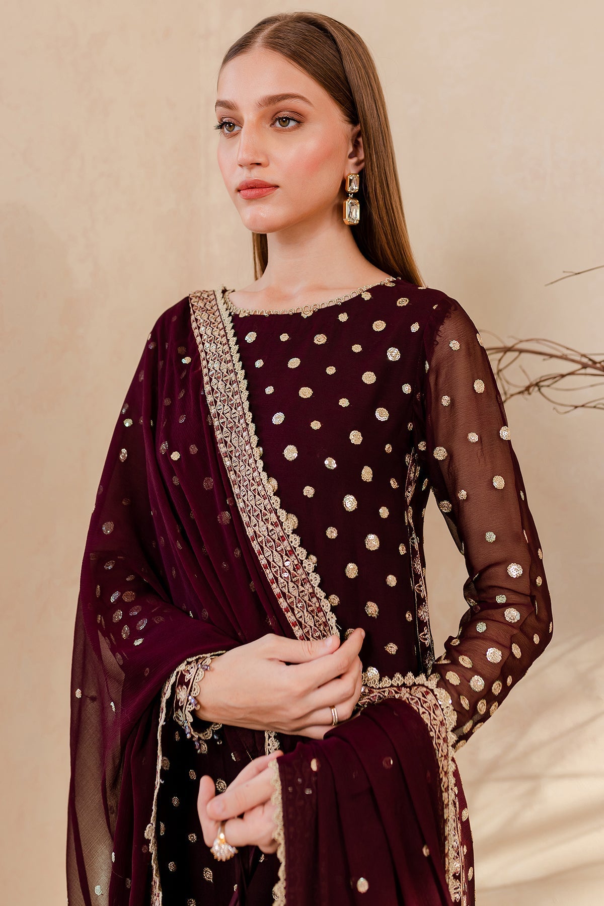 Farasha Mulberry Glaze Style — Mairaz Three-Piece Suit