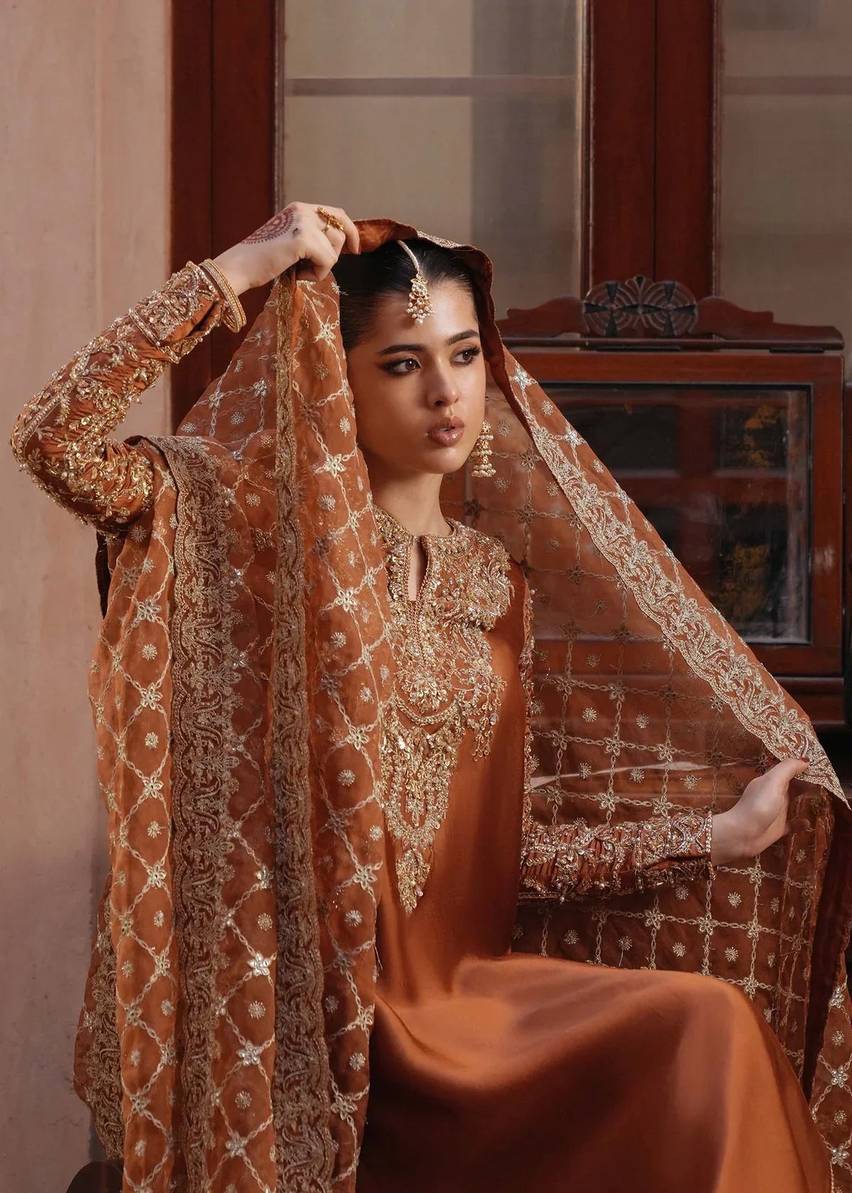 Zulekha Style — Mairaz Golden Mocha Three-Piece Suit