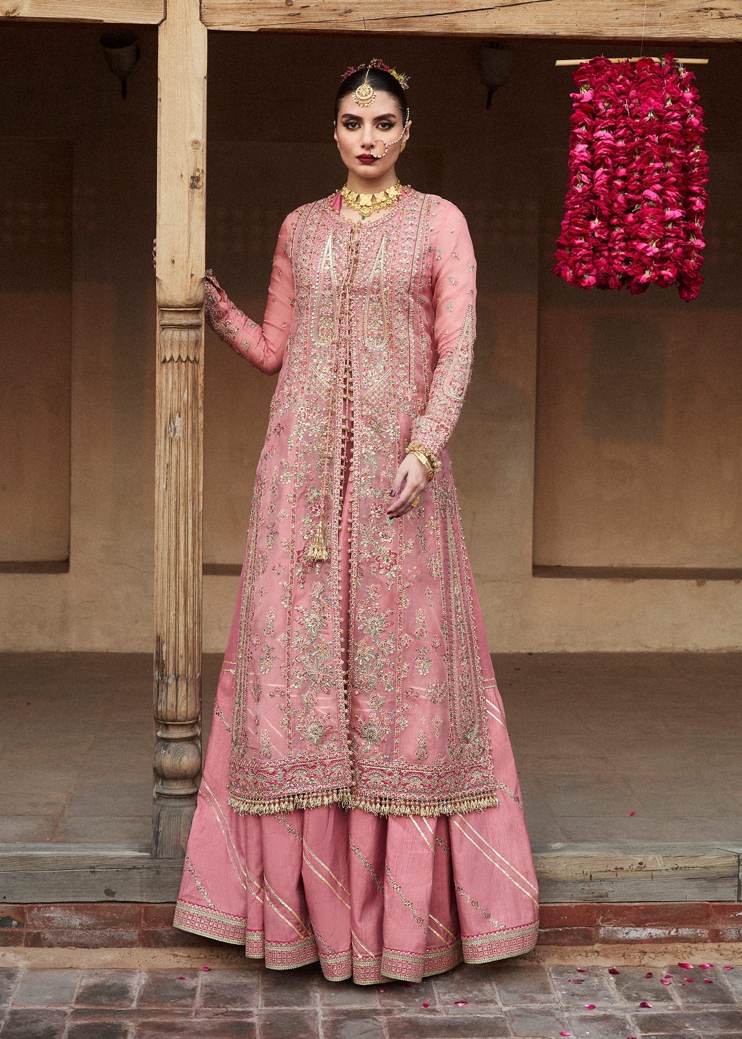 Hussain Rehar Aadoo Style — Mairaz Pink Sharara