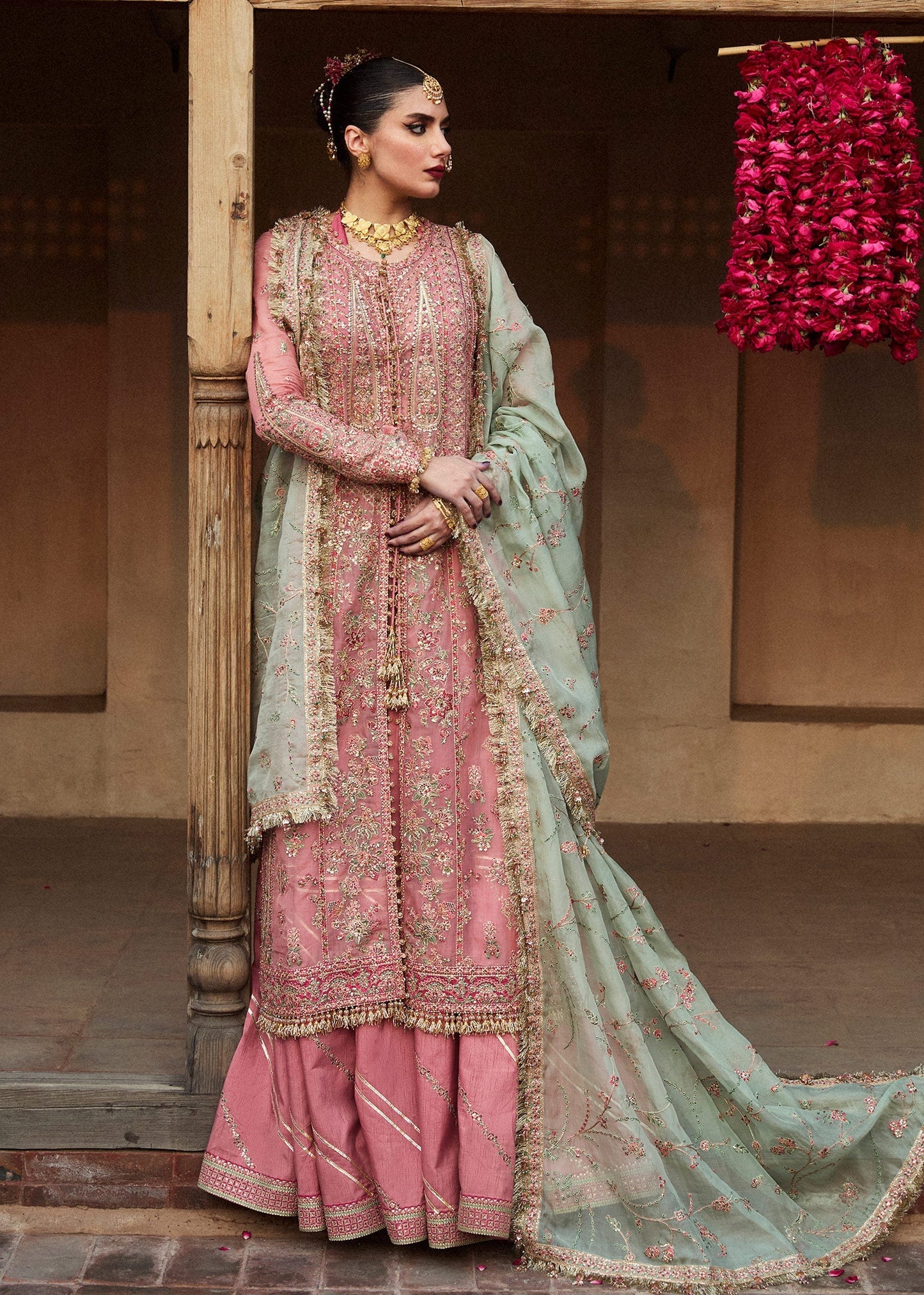 Hussain Rehar Aadoo Style — Mairaz Pink Sharara