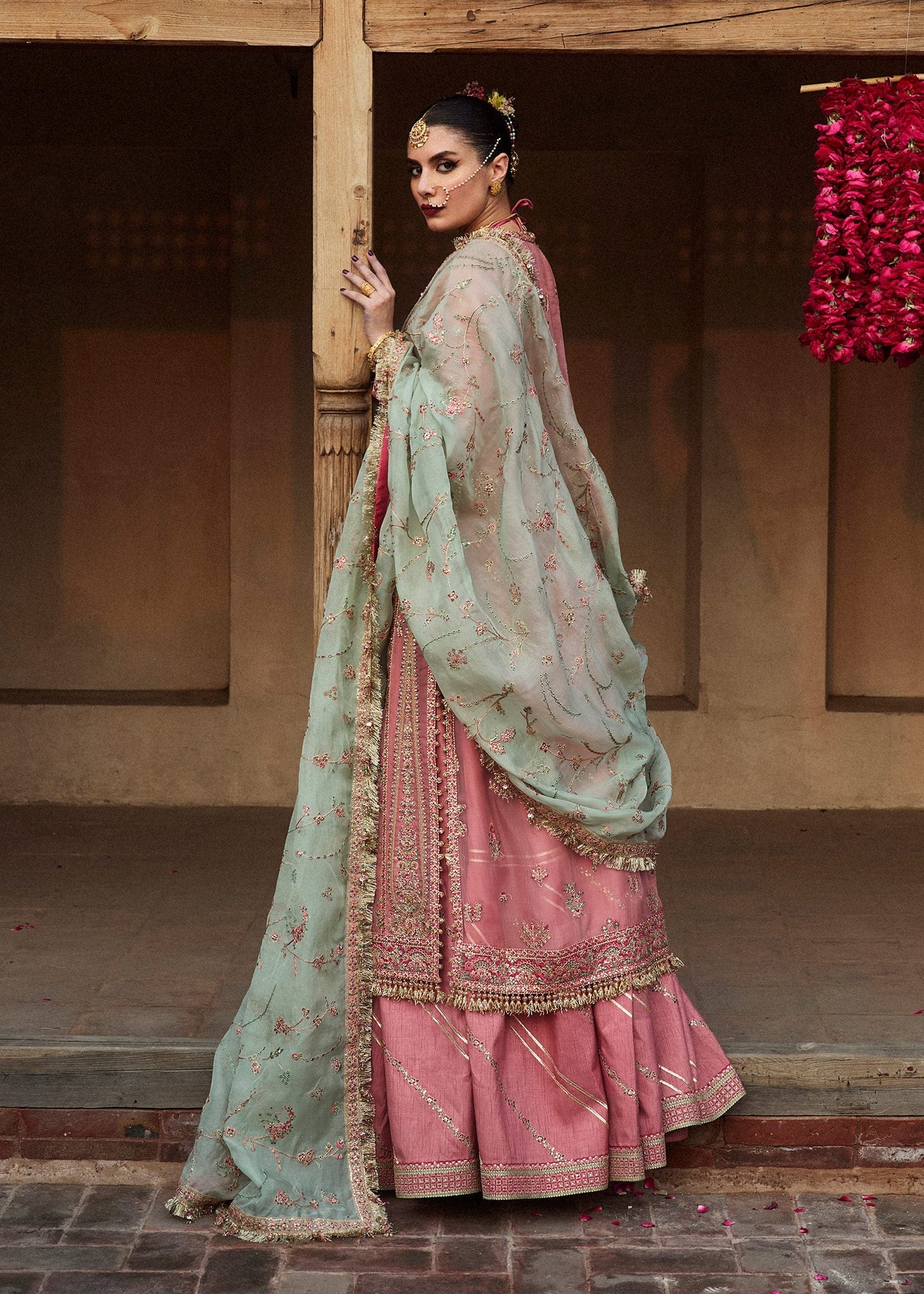 Hussain Rehar Aadoo Style — Mairaz Pink Sharara