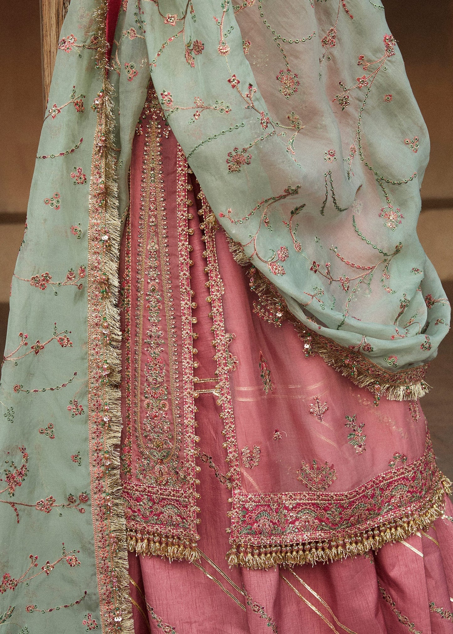 Hussain Rehar Aadoo Style — Mairaz Pink Sharara