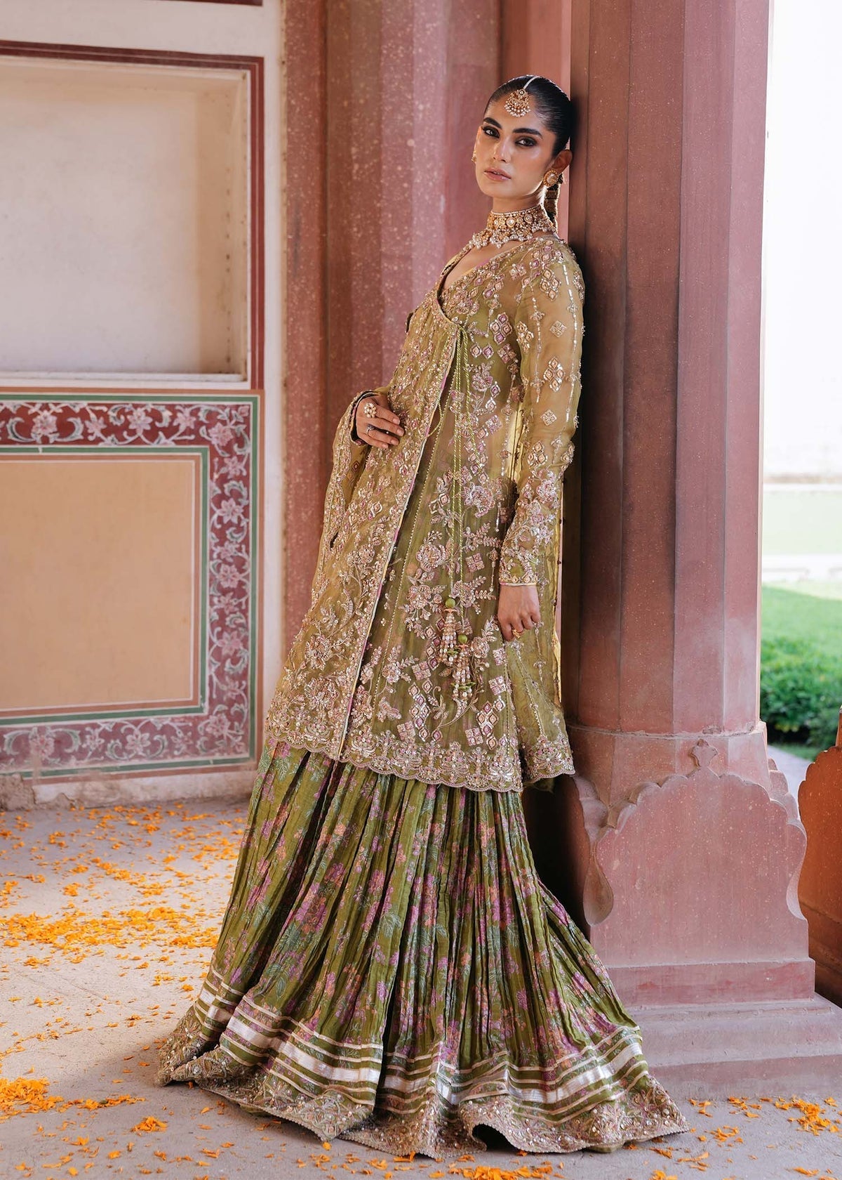 Kanwal Malik Amal Style — Mairaz Olive Green Sharara