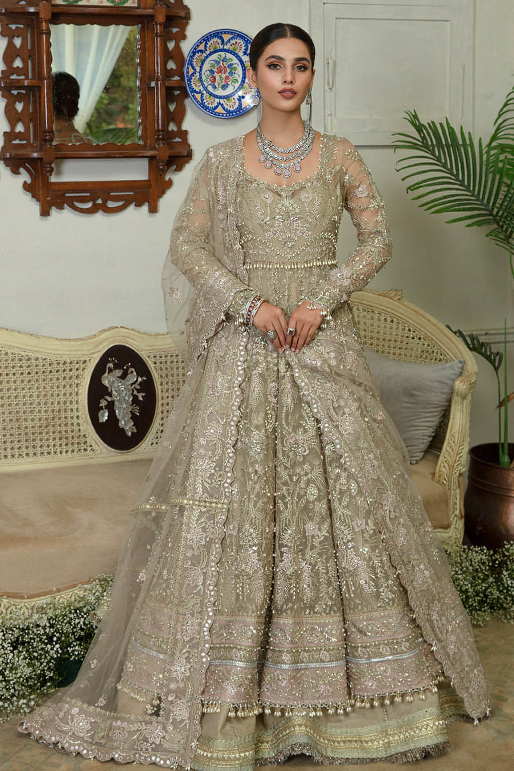Soraya Royale style — Mairaz beige lehenga reference, view 1 of 8