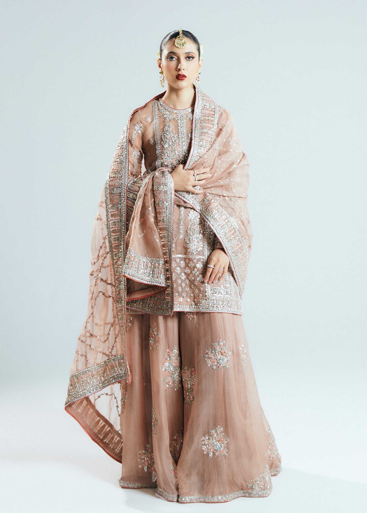 Hussain Rehar Dune Style — Mairaz Nude Sharara