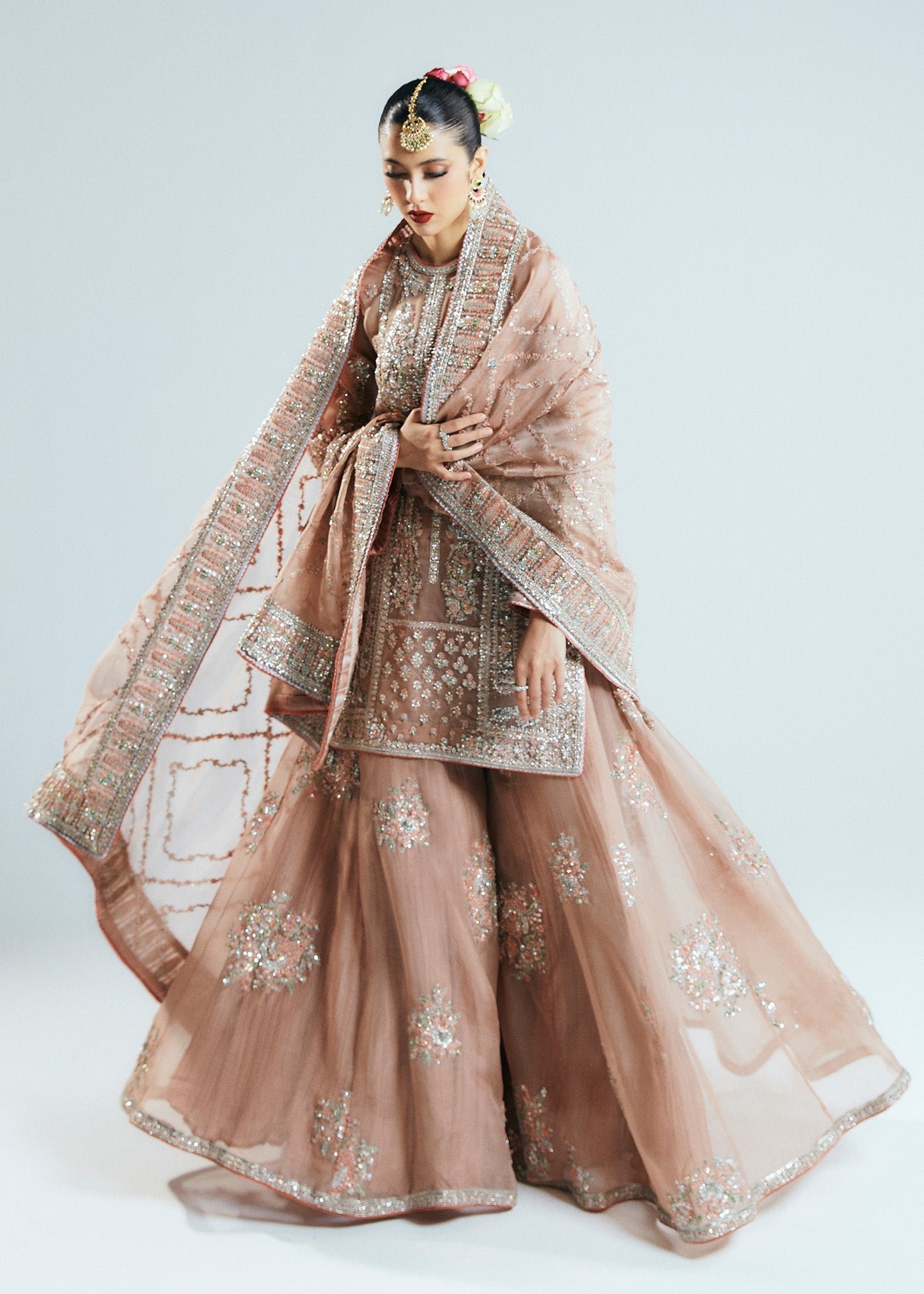 Hussain Rehar Dune Style — Mairaz Nude Sharara