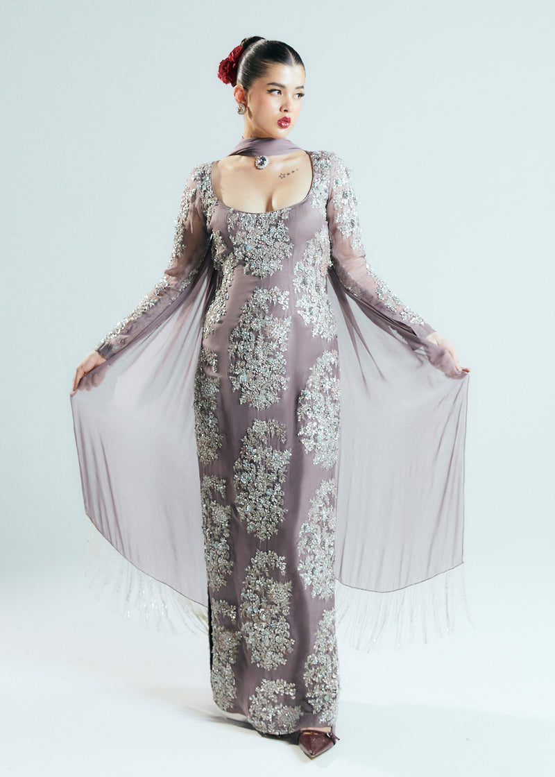 Hussain Rehar Mystic Style — Mairaz Old Lavender Three-Piece Suit
