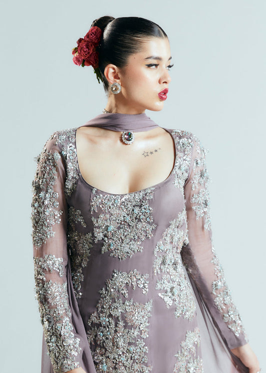 Hussain Rehar Mystic Style — Mairaz Old Lavender Three-Piece Suit