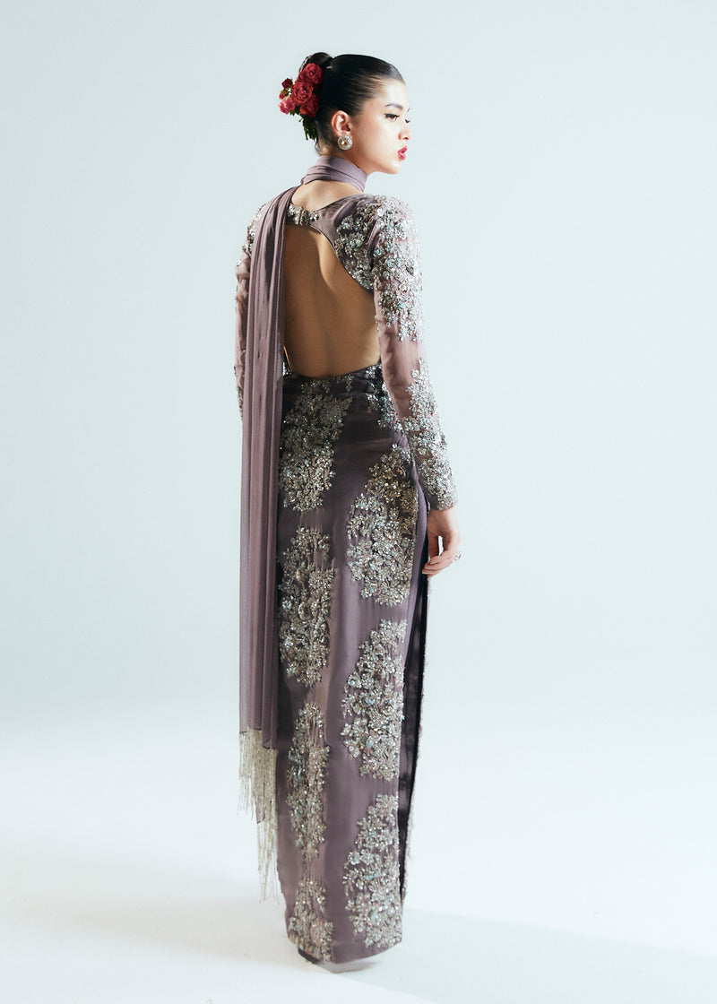 Hussain Rehar Mystic Style — Mairaz Old Lavender Three-Piece Suit