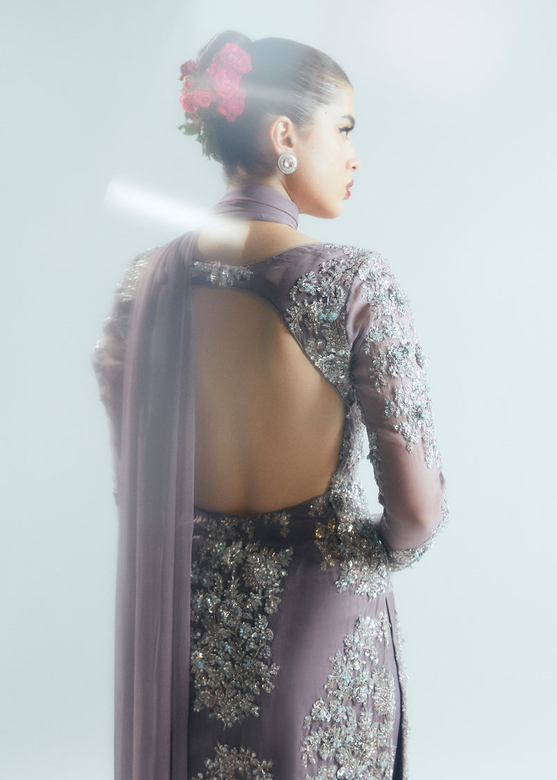 Hussain Rehar Mystic Style — Mairaz Old Lavender Three-Piece Suit